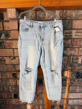 Time and Tru Light Blue Distressed Boyfriend Jeans